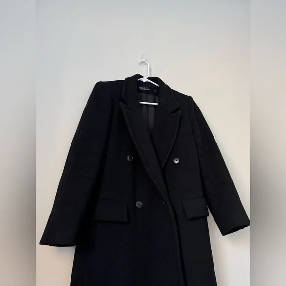 Vintage Coat Made in USA Harve Bernard Women’s Black Ember Wool Coat Sz 6 - Picture 4 of 14